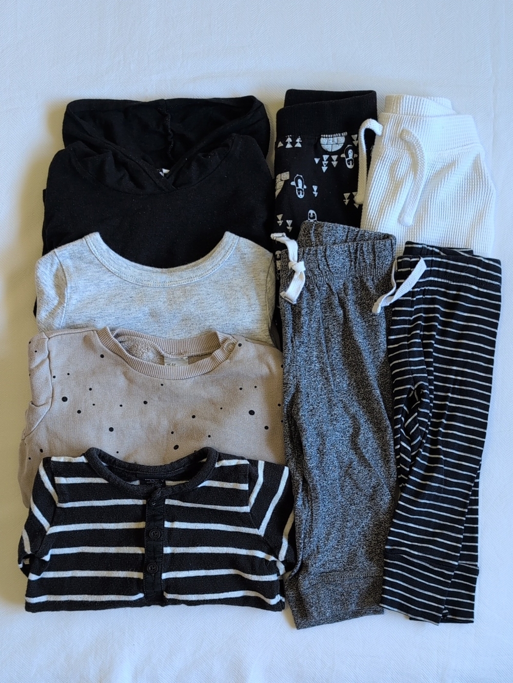 KEWE CLOTHING & GAP | 8pc Minimalist Monochrome Bamboo Joggers Capsule Set | 12M